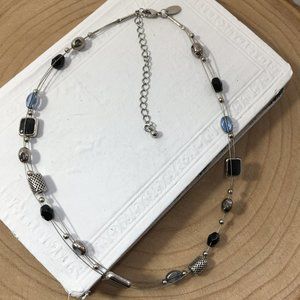 Lia Sophia Black and Silver Necklace
